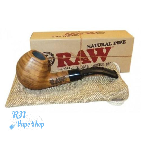 RAW Natural Traditional Wooden Smoking Pipe RAW Natural Pipe RN Vape Shop   