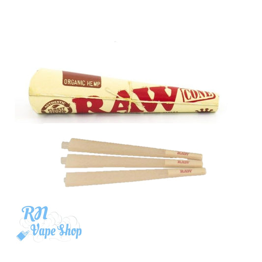 RAW Organic Hemp Cones King Size 3 Pack cones Pre-Rolled Cones RN Vape Shop Single  