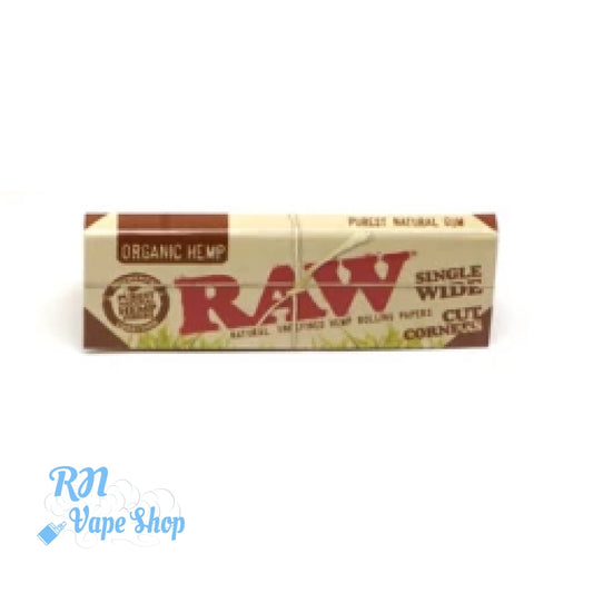 RAW Organic Single Wide Cut Corners Rolling Papers RAW Cut Corners Rolling Papers RN Vape Shop   