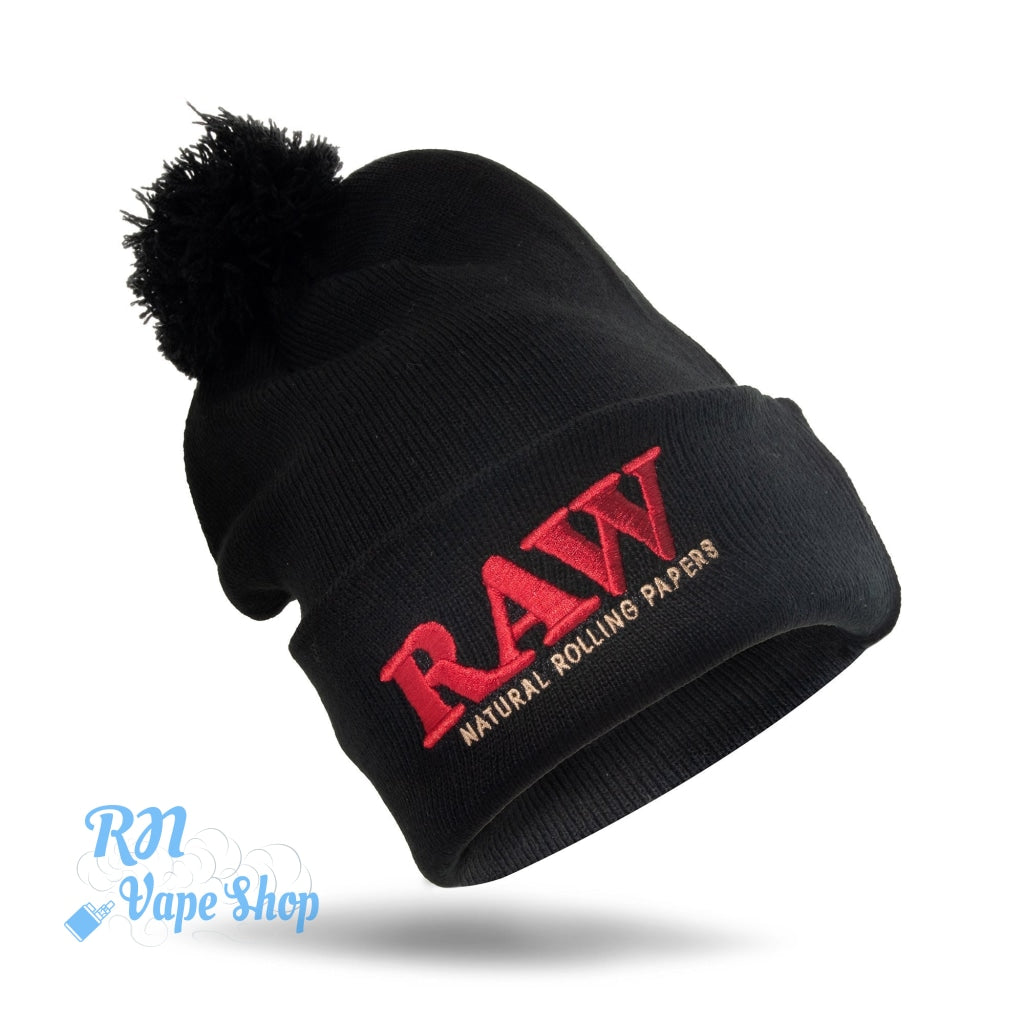 RAW Pom Pom Beanie - Black RAW Pom Pom Beanie - Black RN Vape Shop   