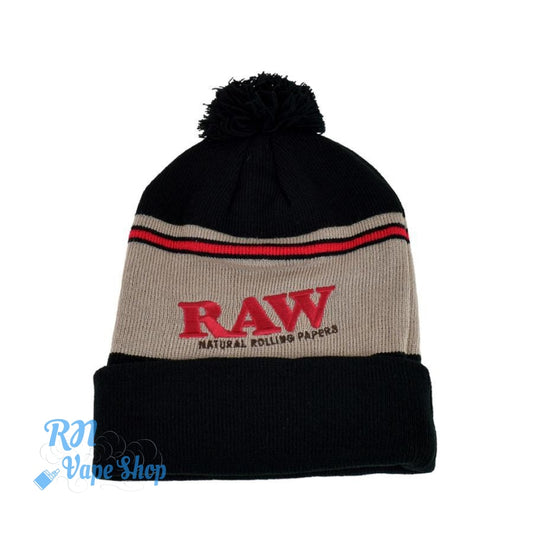 RAW Pom Pom Beanie - Black and Brown RAW Pom Pom Beanie - Black and Brown RN Vape Shop   