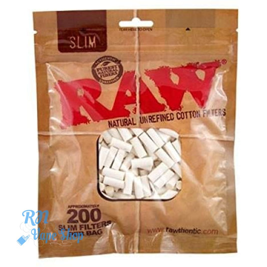 RAW Slim 6mm Cotton Filter Tips 200 Bag RAW Tips RN Vape Shop   