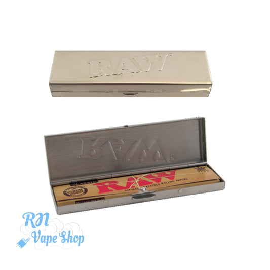 Raw Steel Paper Tin Case For King Size Slim + Free Papers Raw Shredder Case - Raw Case 1/4 Shred RN Vape Shop   