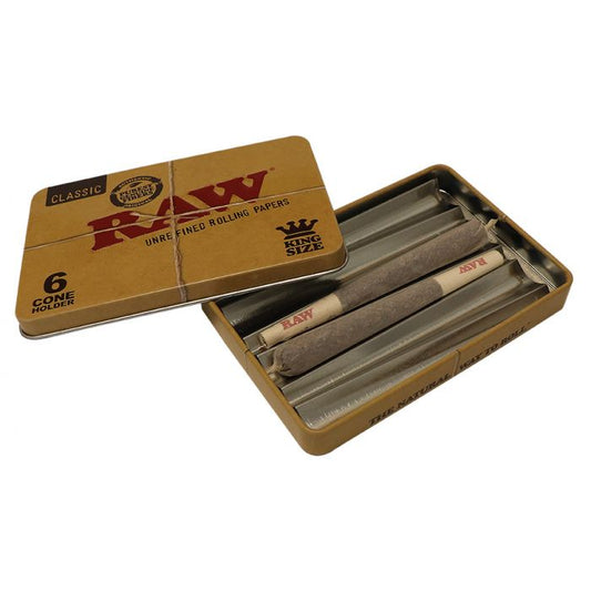 RAW Tin Case for 6 KS cones Cone Caddy RN Vape Shop   