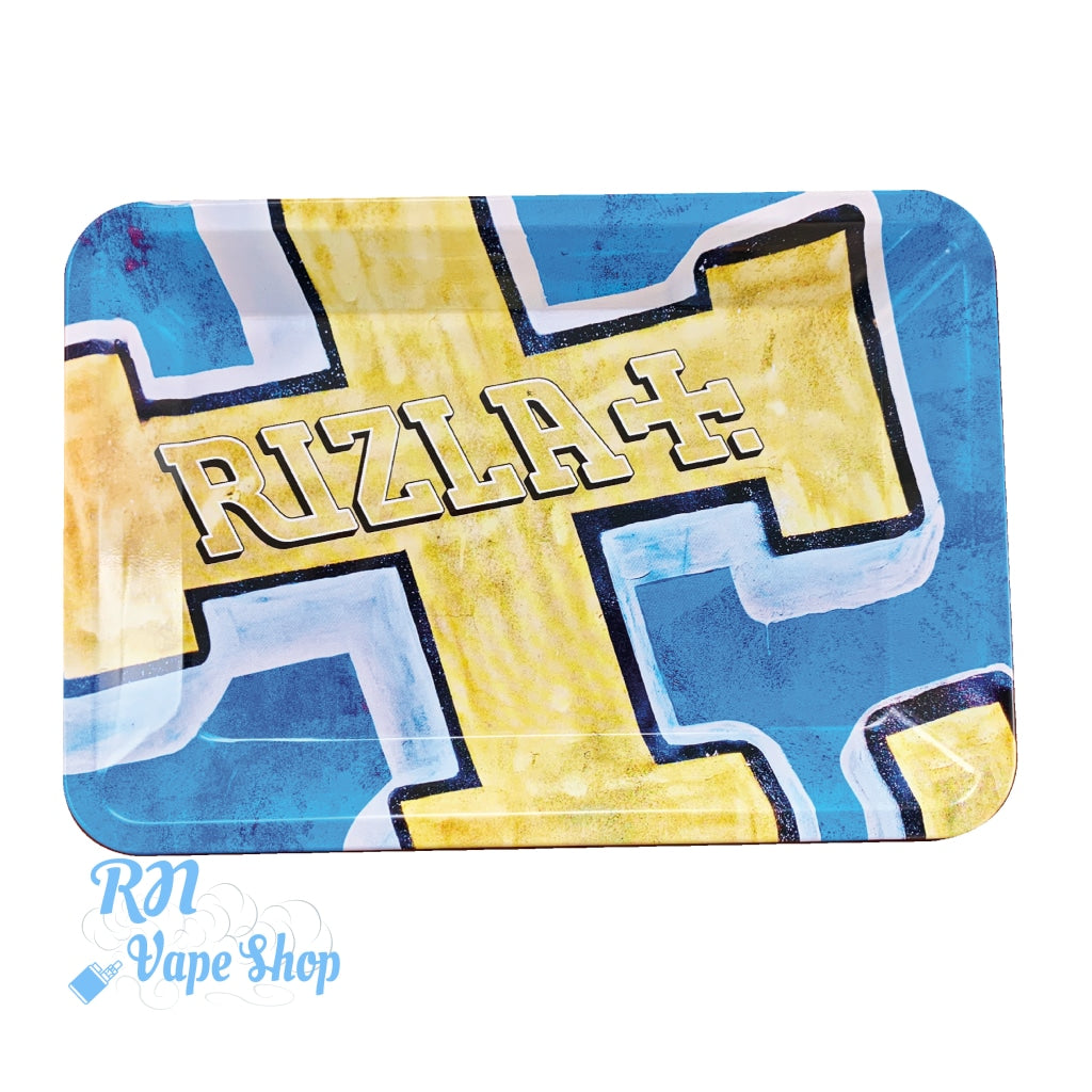 Rizla Metal Rolling Trays - Blue/Gold Rizla Rolling Trays RN Vape Shop Mini  