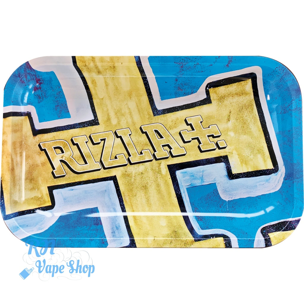 Rizla Metal Rolling Trays - Blue/Gold Rizla Rolling Trays RN Vape Shop Small  