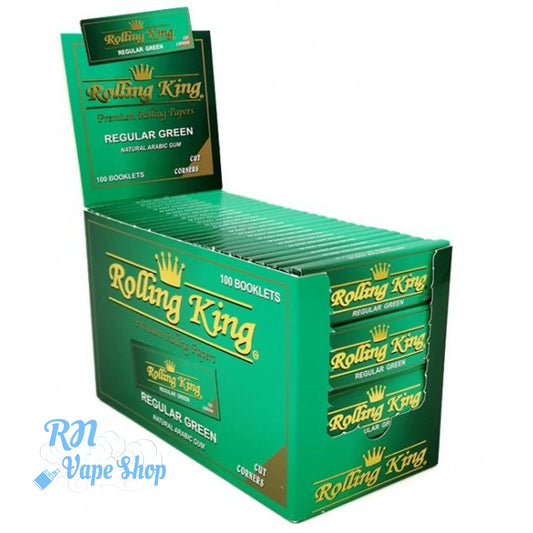 Rolling King GREEN Regular Cut Corners Rolling Papers Rolling King Papers RN Vape Shop   