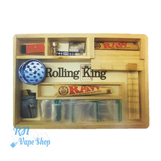 Rolling King Smokers Tray Set 2 Boxed Leaf Gift Set RN Vape Shop   