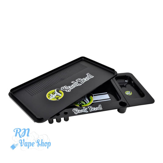 Skunk Brand Black Rolling Tray with Grind Cover Rolling Tray RN Vape Shop   