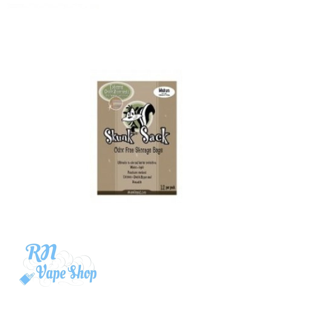 Skunk Brand Transparent Smell Proof Food Bags Baggies Odor Free Smelly Zip Resealable Skunk Brand Bag RN Vape Shop Medium (12 Bags)  